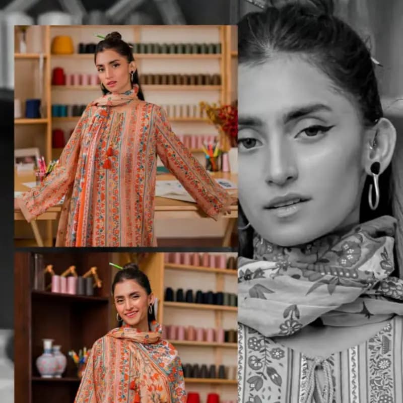 Nishat printed lawn 3 pc